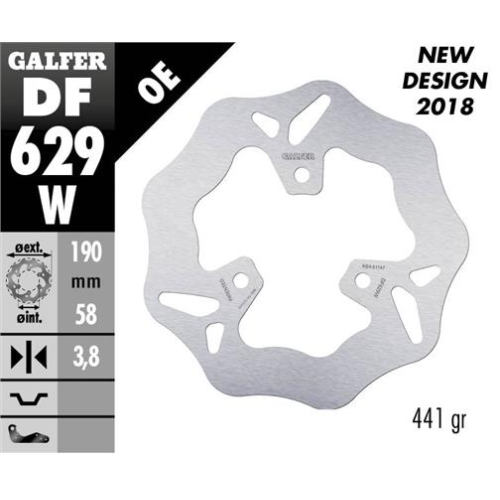 disco freno wave galfer df629w 190x3 8 mm 3 tornillos o80 yamaha aprilia piaggio