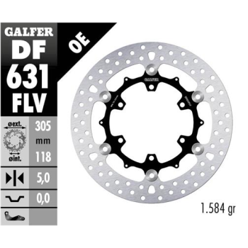 disco freno moto flotante galfer 305x5mm df631flv