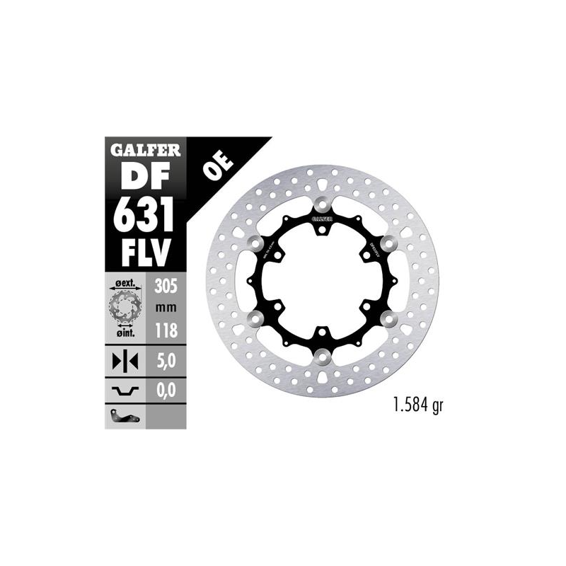 disco freno moto flotante galfer 305x5mm df631flv