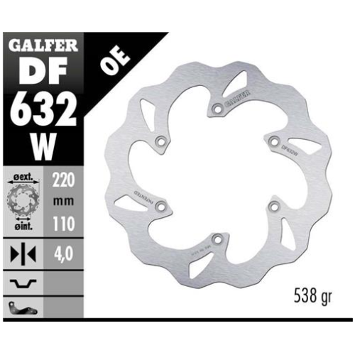 disco freno moto galfer wave fijo 220x4mm df632w