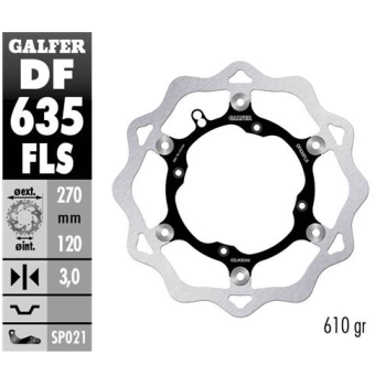 disco freno moto galfer wave flotante 270x3mm df63
