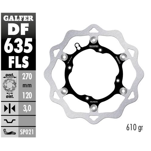 disco freno moto galfer wave flotante 270x3mm df63