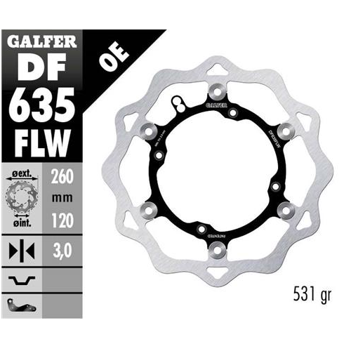 disco freno moto galfer wave flotante 260x3mm df63