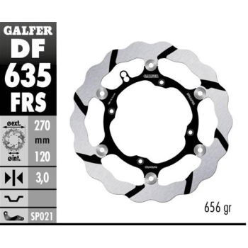 disco freno moto galfer wave flotante df635frs