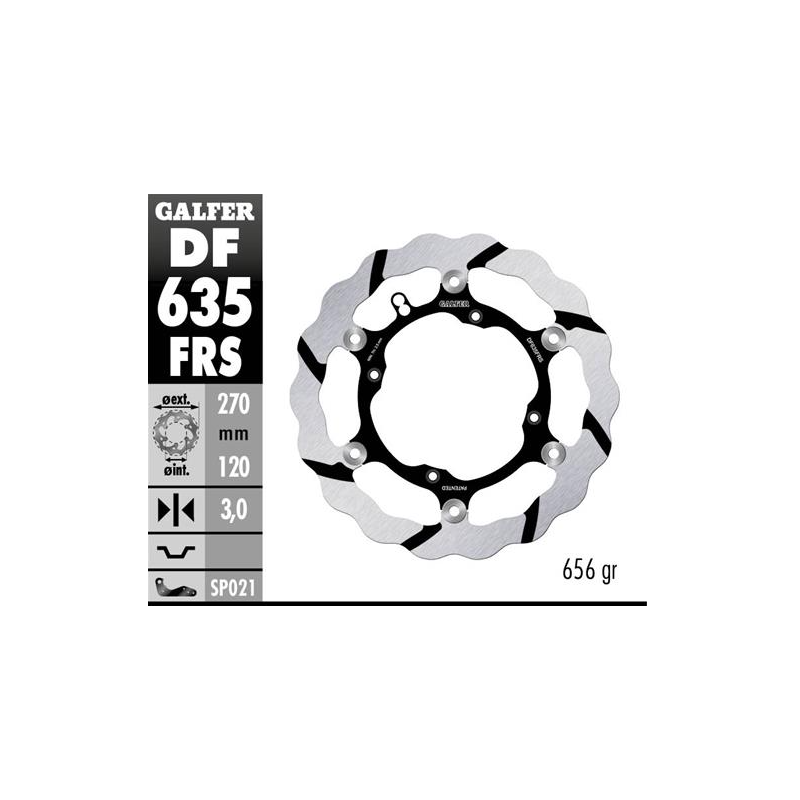 disco freno moto galfer wave flotante df635frs
