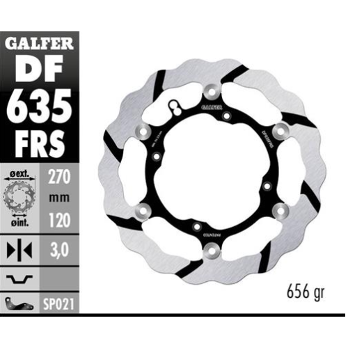 disco freno moto galfer wave flotante df635frs