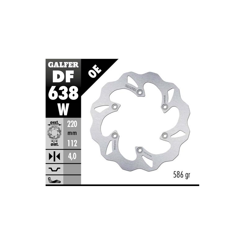 disco freno moto galfer wave fijo 220x4mm df638w