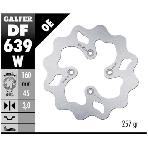 disco freno moto galfer wave fijo 160x3mm df639w