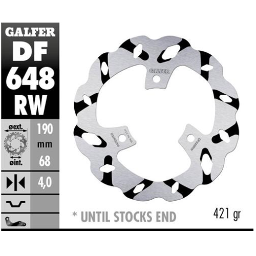 disco freno moto galder wave fijo 190x4mm df648rw