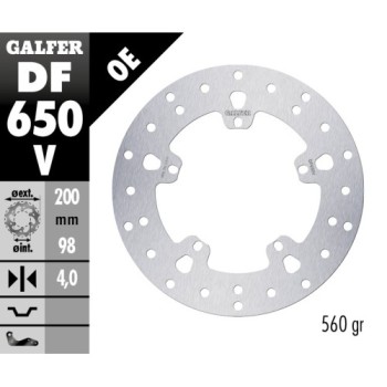 disco de freno galfer fijo redondo 200x4mm df650