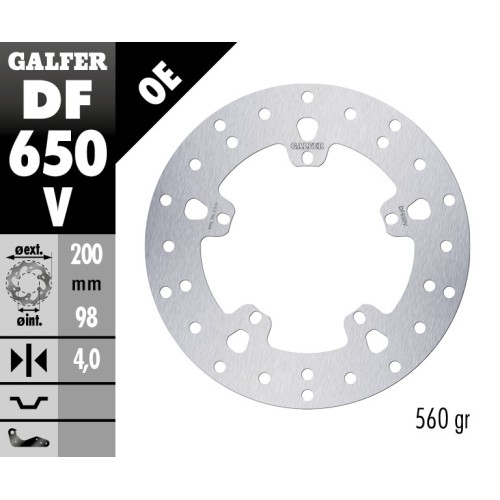 disco de freno galfer fijo redondo 200x4mm df650