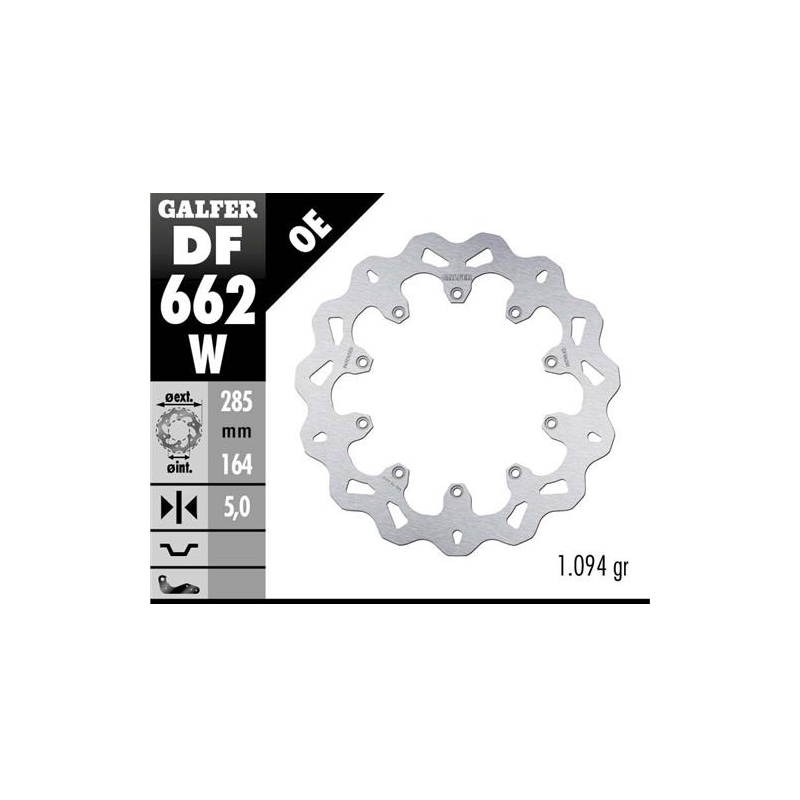 disco freno galfer df662w wave 285x5 mm bmw k75 k100 y r100 delantero o trasero segun mod