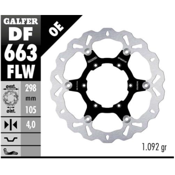 disco freno moto galfer wave flotante 298x4mm df66