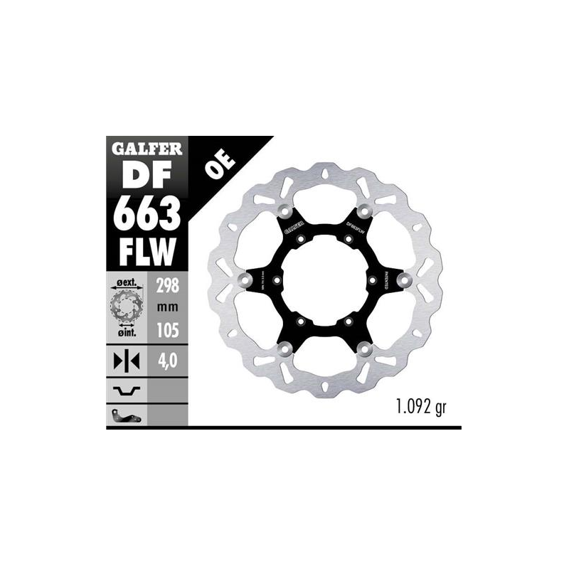 disco freno moto galfer wave flotante 298x4mm df66