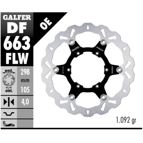 disco freno moto galfer wave flotante 298x4mm df66