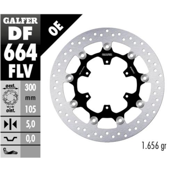 disco freno moto flotante galfer 300x5mm df664flv