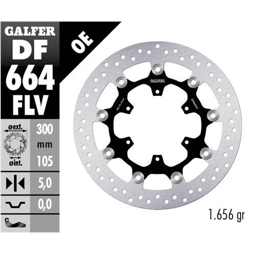 disco freno moto flotante galfer 300x5mm df664flv