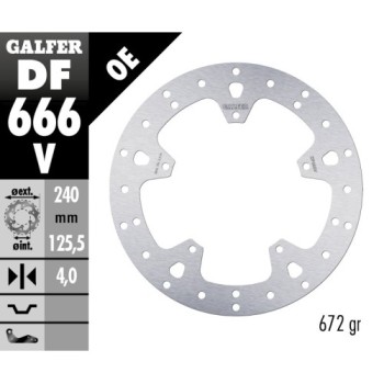 disco de freno galfer fijo redondo 240x4mm df666
