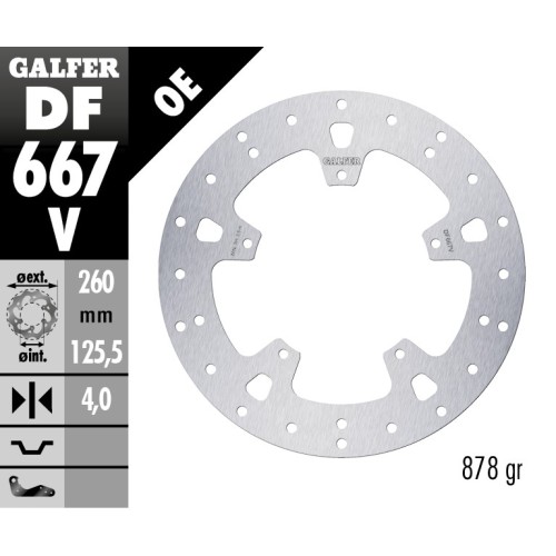 disco de freno galfer fijo redondo 260x4mm df667