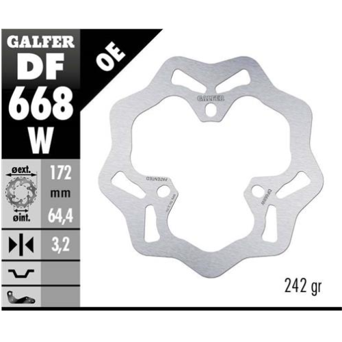 disco freno moto galfer wave fijo 172x3 2mm df668w