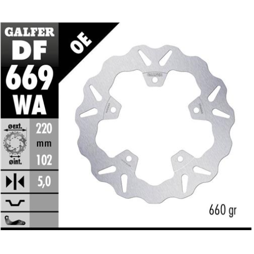 disco freno moto galfer wave fijo 220x5mm df669wa