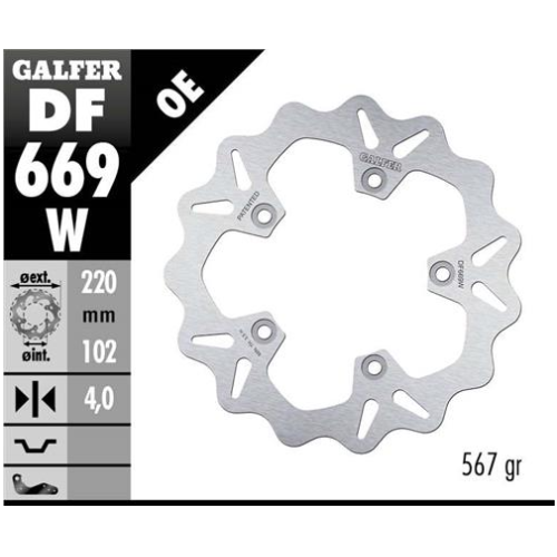 disco freno moto galfer wave fijo 220x4mm df669w