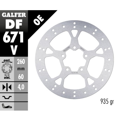 disco de freno galfer fijo 260x4mm df671v