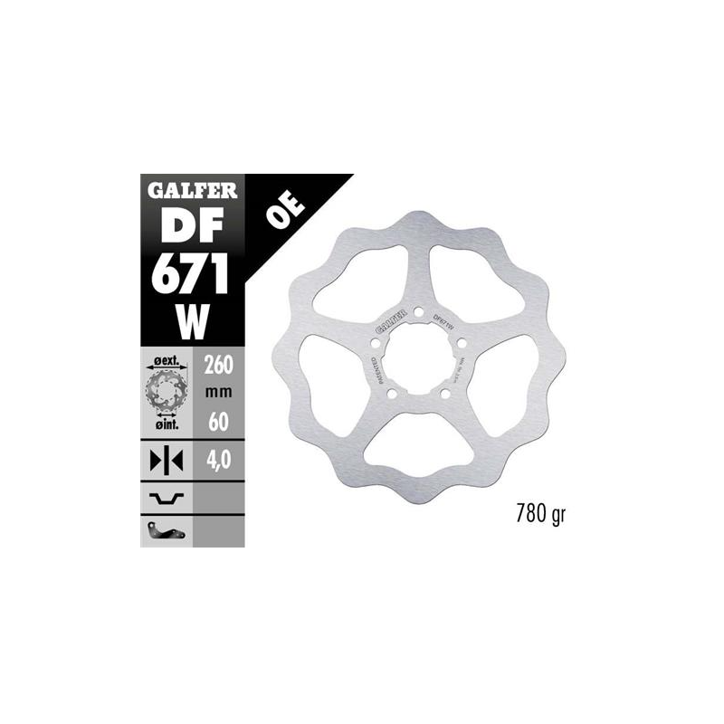 disco freno moto galfer wave fijo 260x4mm df671w