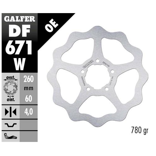 disco freno moto galfer wave fijo 260x4mm df671w