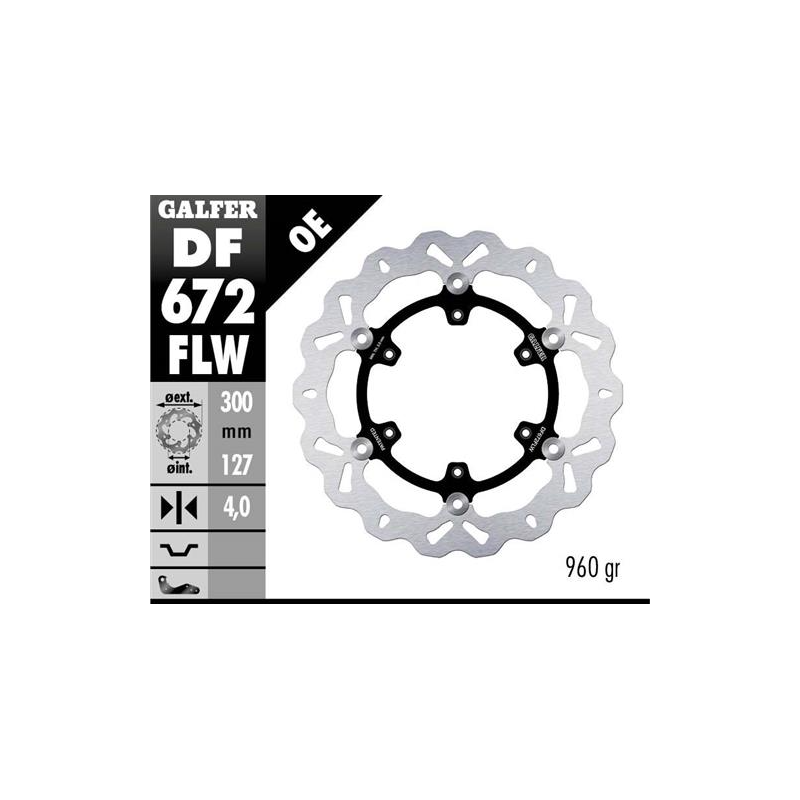 disco freno moto galfer wave flotante 300x4mm df67