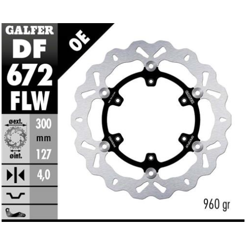 disco freno moto galfer wave flotante 300x4mm df67