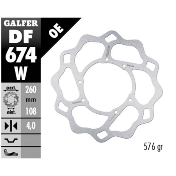 disco freno moto galfer wave fijo 260x4mm df674w