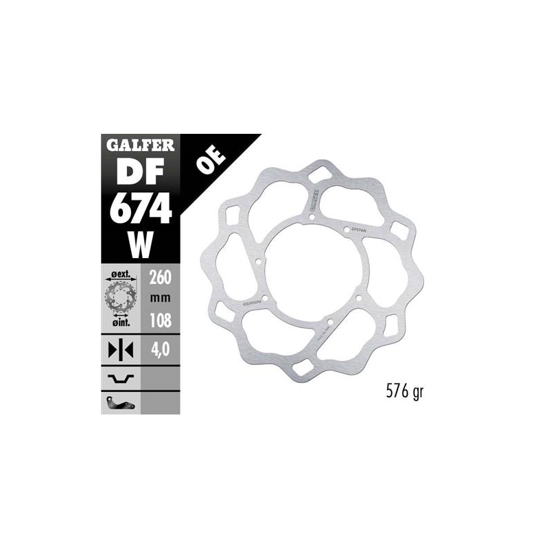 disco freno moto galfer wave fijo 260x4mm df674w