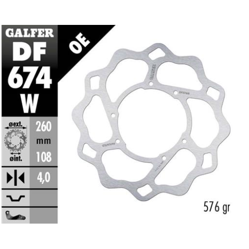 disco freno moto galfer wave fijo 260x4mm df674w