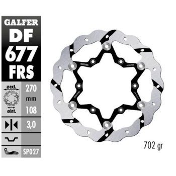 disco freno moto galfer wave flotante df677frs