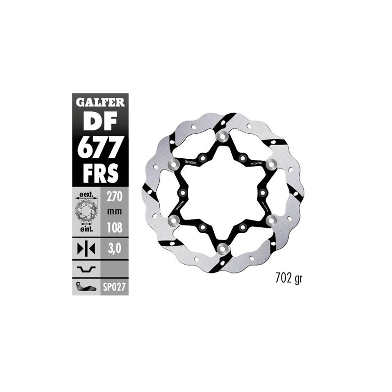disco freno moto galfer wave flotante df677frs