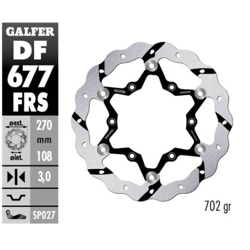 disco freno moto galfer wave flotante df677frs