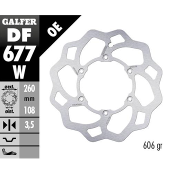 disco freno moto galfer wave fijo 260x3 5mm df677w