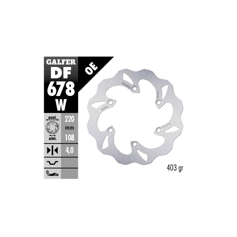 disco freno moto galfer wave fijo 220x4mm df678w