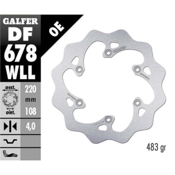disco freno moto galder wave fijo solido df678wll