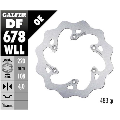 disco freno moto galder wave fijo solido df678wll