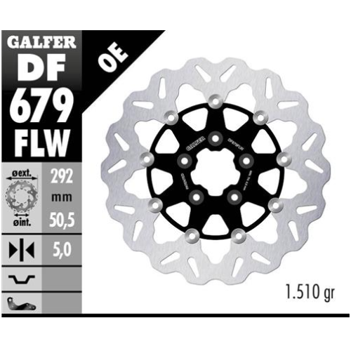 disco freno moto galfer wave flotante 292x5mm df67