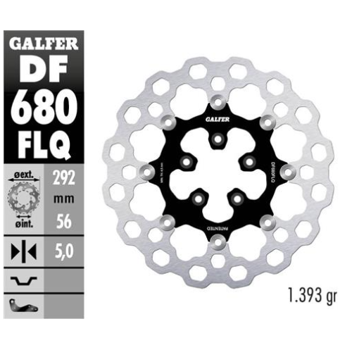disco freno moto flotante galfer qubic 292x5mm df6