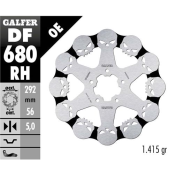 disco freno moto galfer skull design fijo df680rh