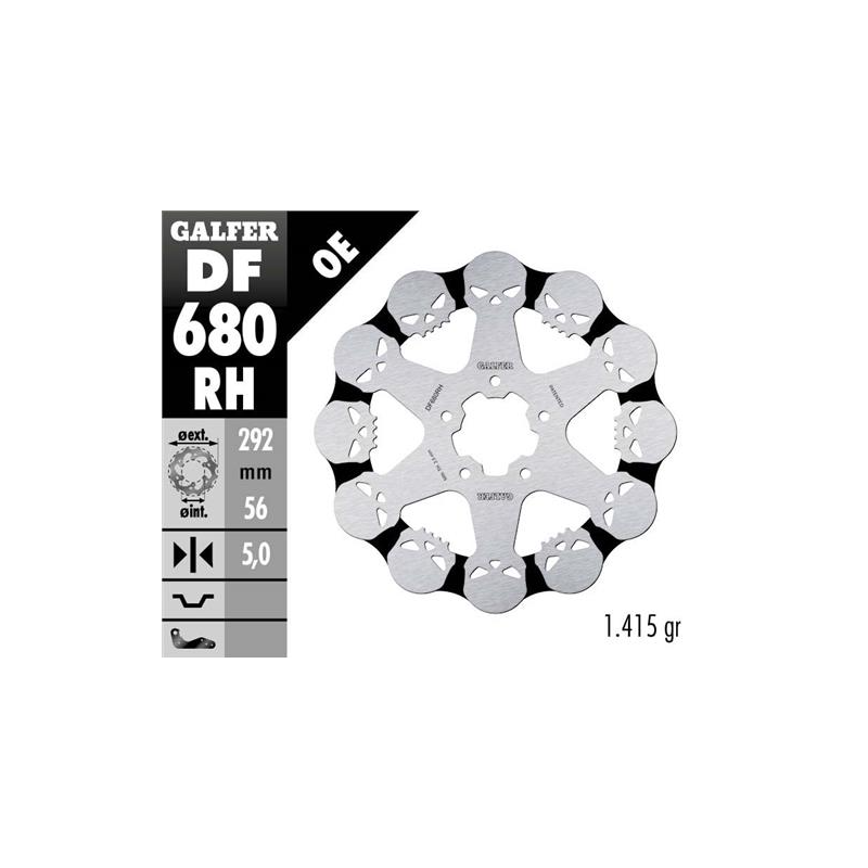 disco freno moto galfer skull design fijo df680rh