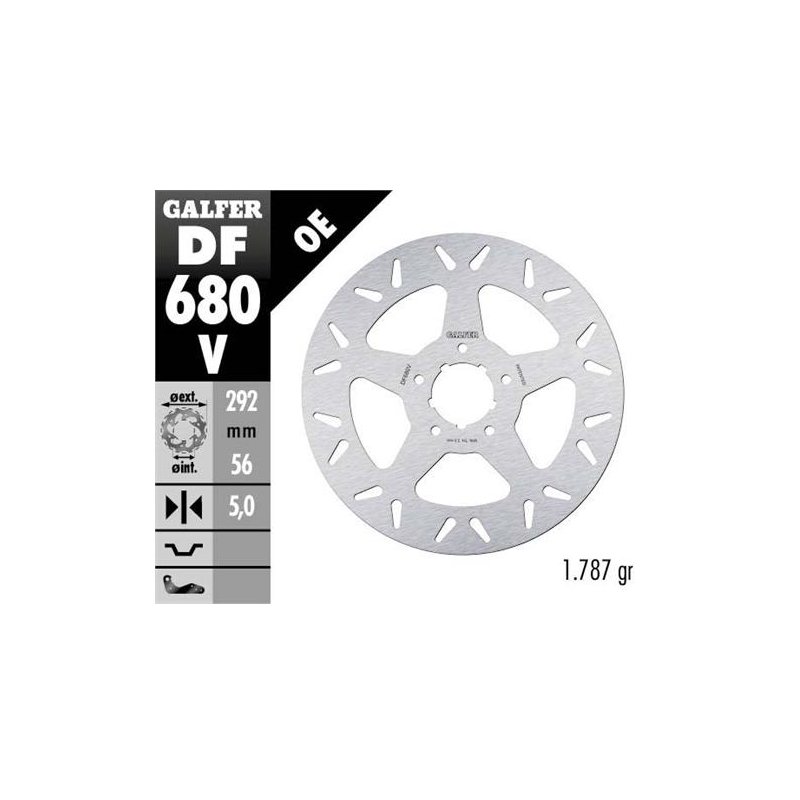 disco freno delantero redondo galfer df680v harley davidson 292x5 mm 5 tornillos