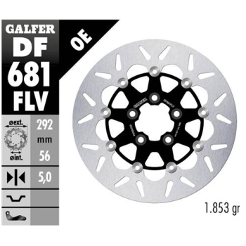 disco freno moto flotante galfer 292x5mm df681flv