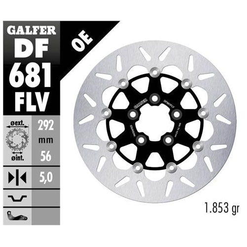 disco freno moto flotante galfer 292x5mm df681flv