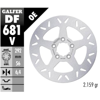 disco freno trasero galfer 292x6 5mm df681v harley davidson