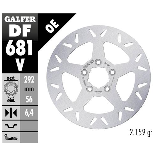 disco freno trasero galfer 292x6 5mm df681v harley davidson